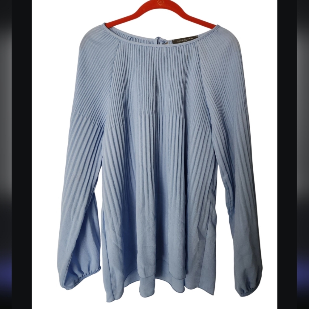 Sabdro Ferrone Roma Pleated Light Blue Blouse